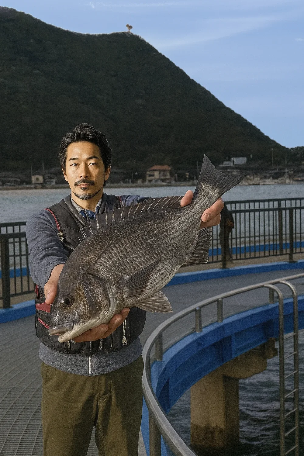 あかぐり海釣公園でチヌの釣果を得た佐々木