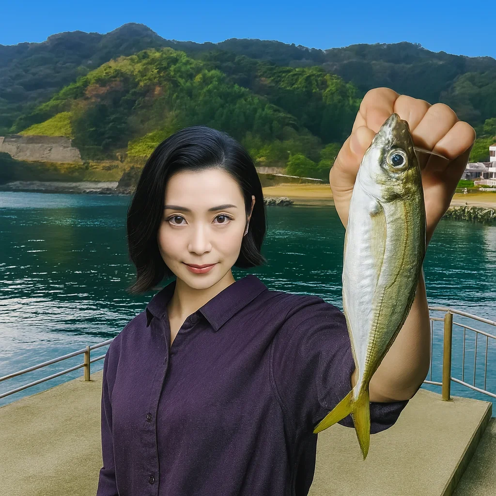 阿納漁港でアジの釣果を得た八重田