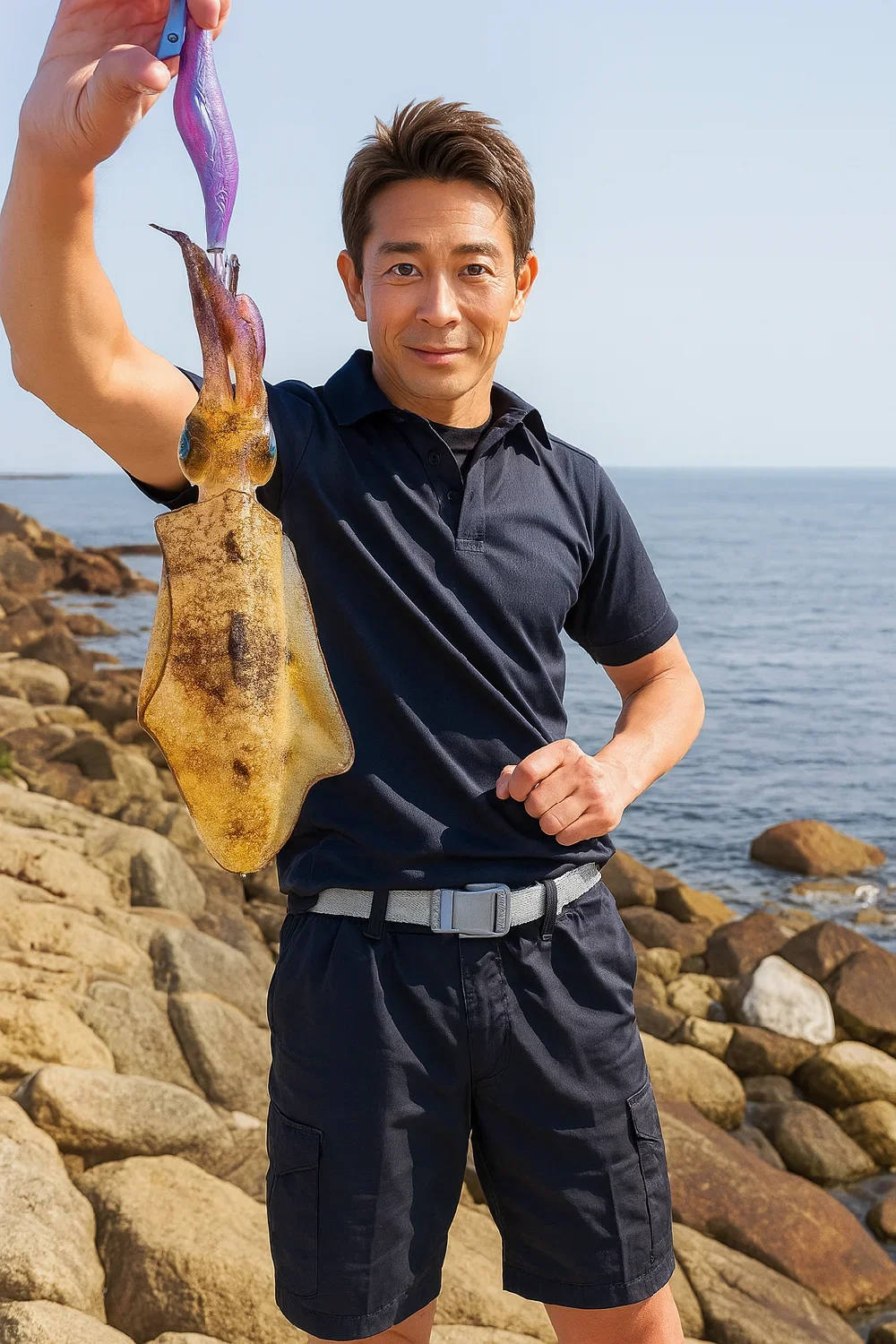 立石岬でアオリイカの釣果を得た亀岡