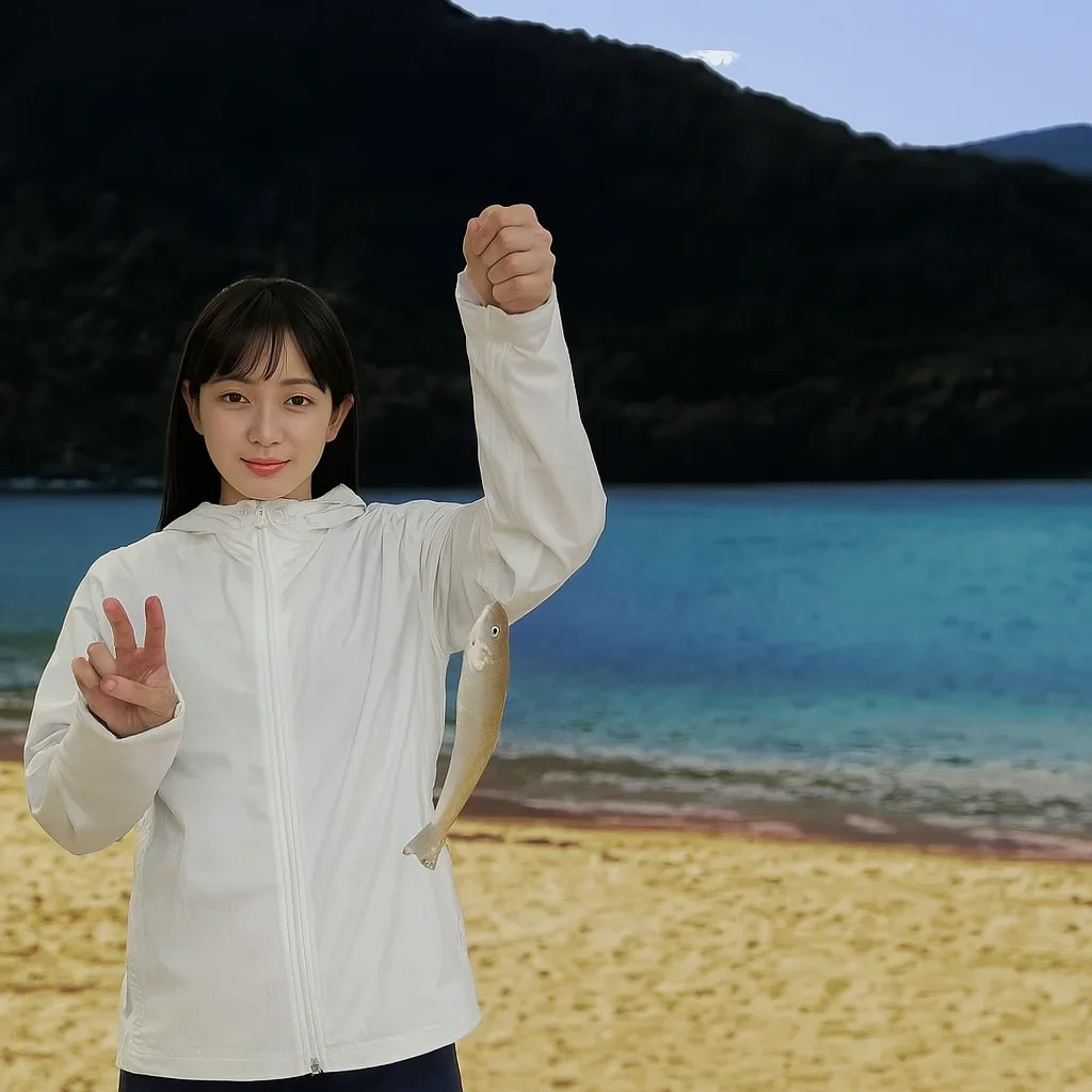 気比の松原でキスの釣果を得た国生