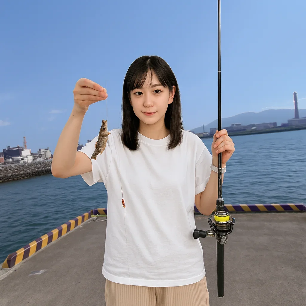 徳山港でハゼを釣る国生