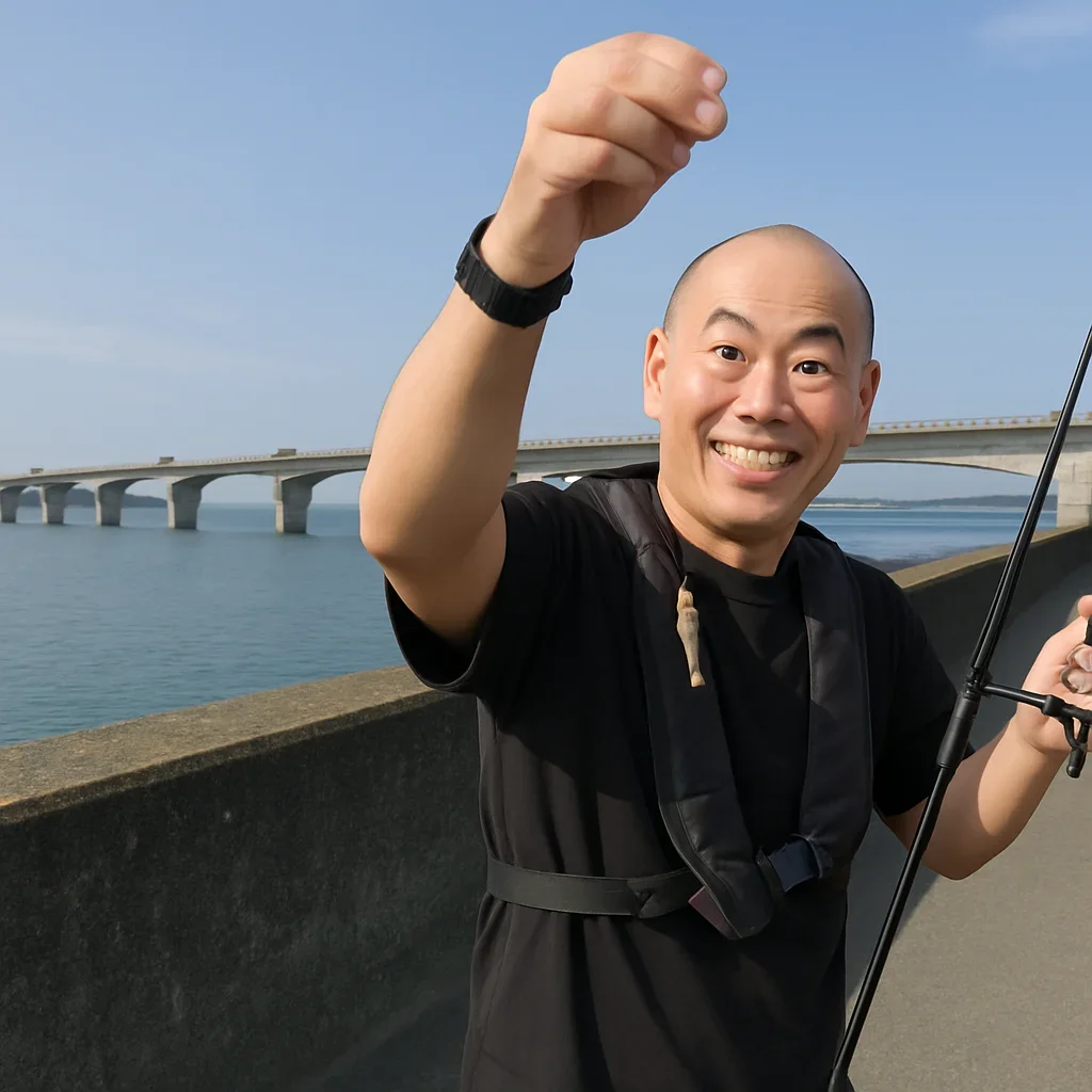 佐波川河口でハゼを釣るがんだま君