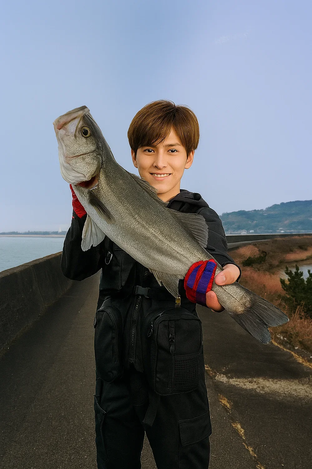 厚狭川河口でシーバスを釣る久良木