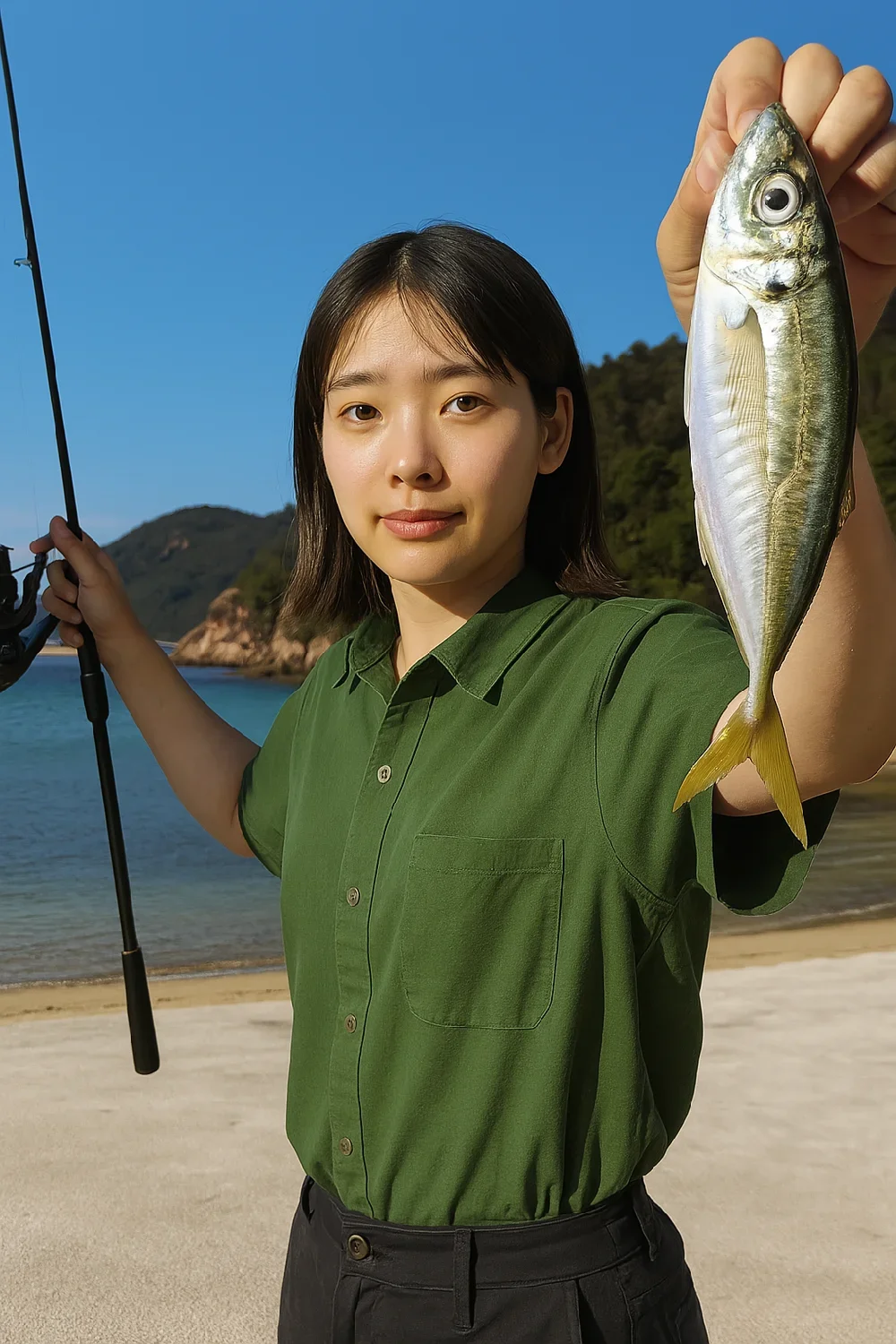 能美島でアジを釣る森永