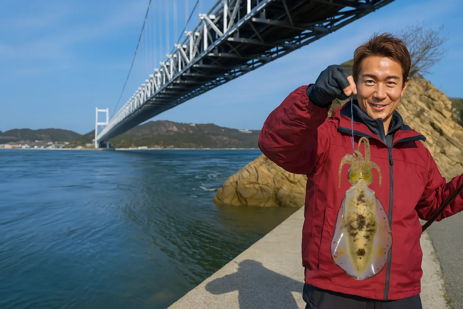 櫃石島でアオリイカを釣る亀岡