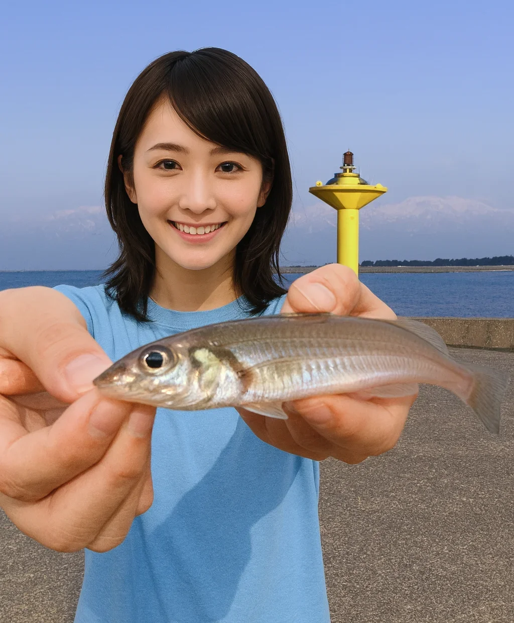 海老江海浜公園でキスの釣果を得た西岡