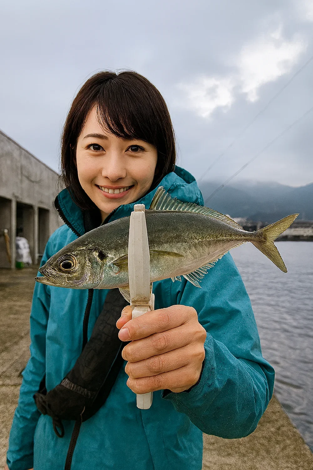 香住西港でアジの釣果を得た西岡