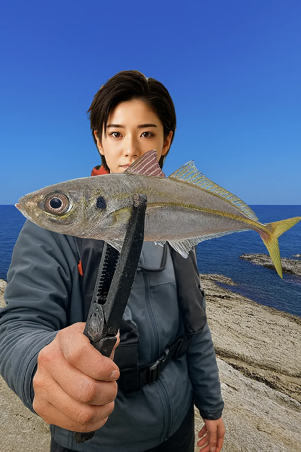 間人城島公園でアジの釣果を得た佐伯