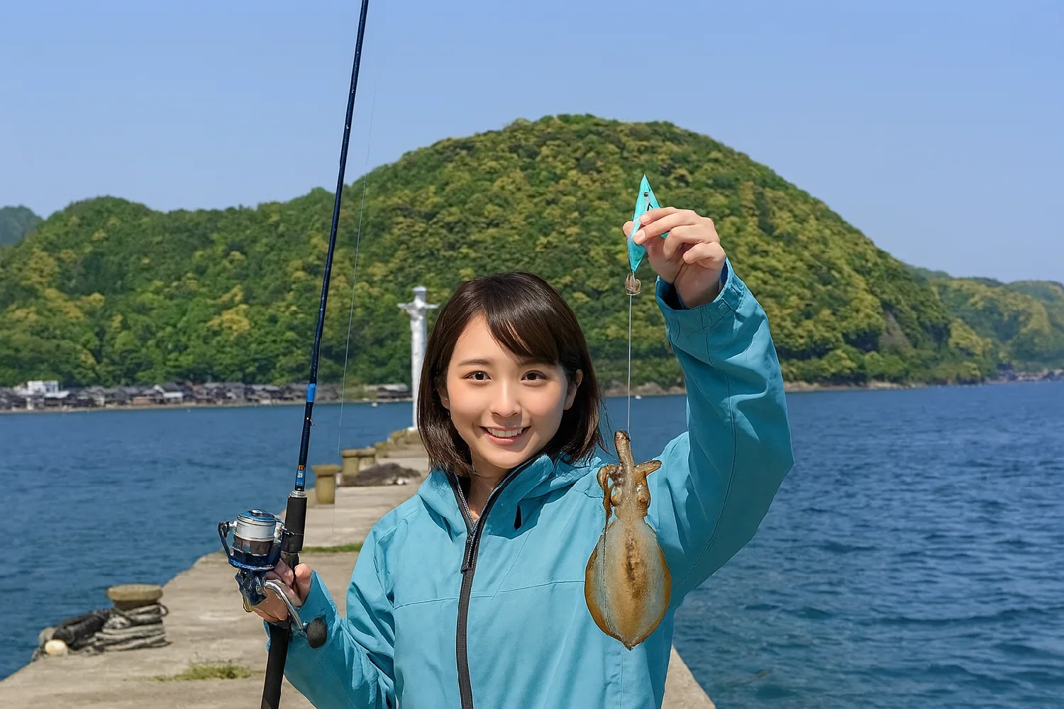養老漁港でアオリイカの釣果を得た西岡