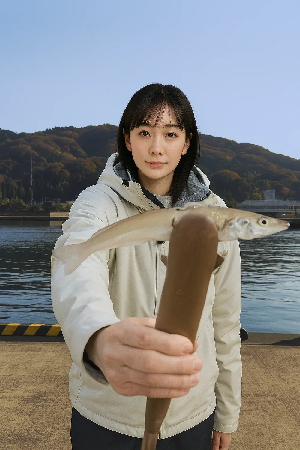 宮津港でキスの釣果を得た国生