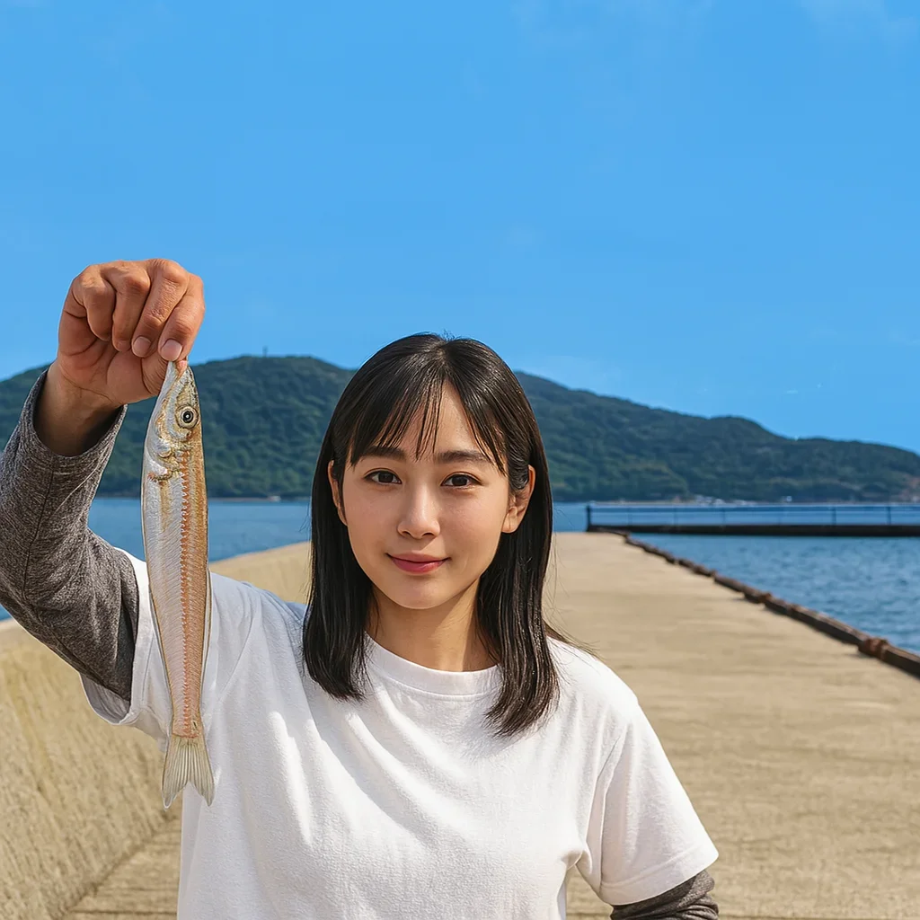 白杉漁港でキスの釣果を得た国生
