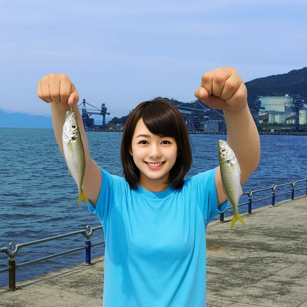 舞鶴親海公園でアジの釣果を得た西岡
