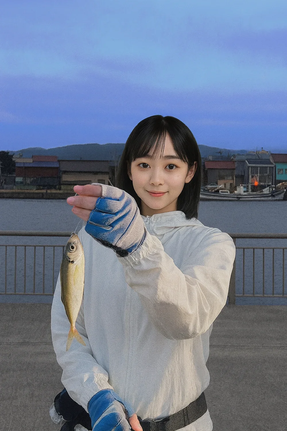 魚津漁港でアジの釣果を得た国生