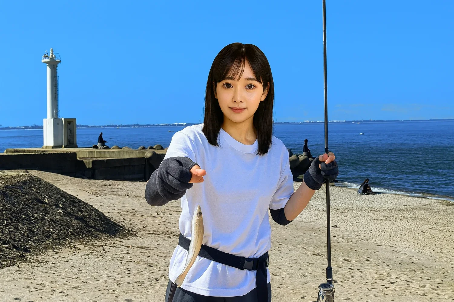 経田漁港でキスの釣果を得た国生