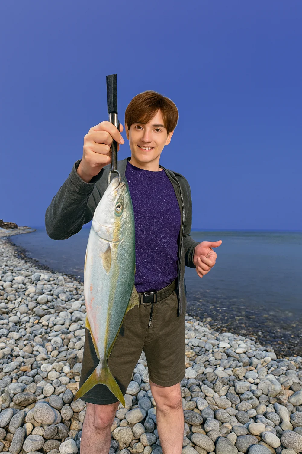 黒部川河口でフクラギの釣果を得た久良木