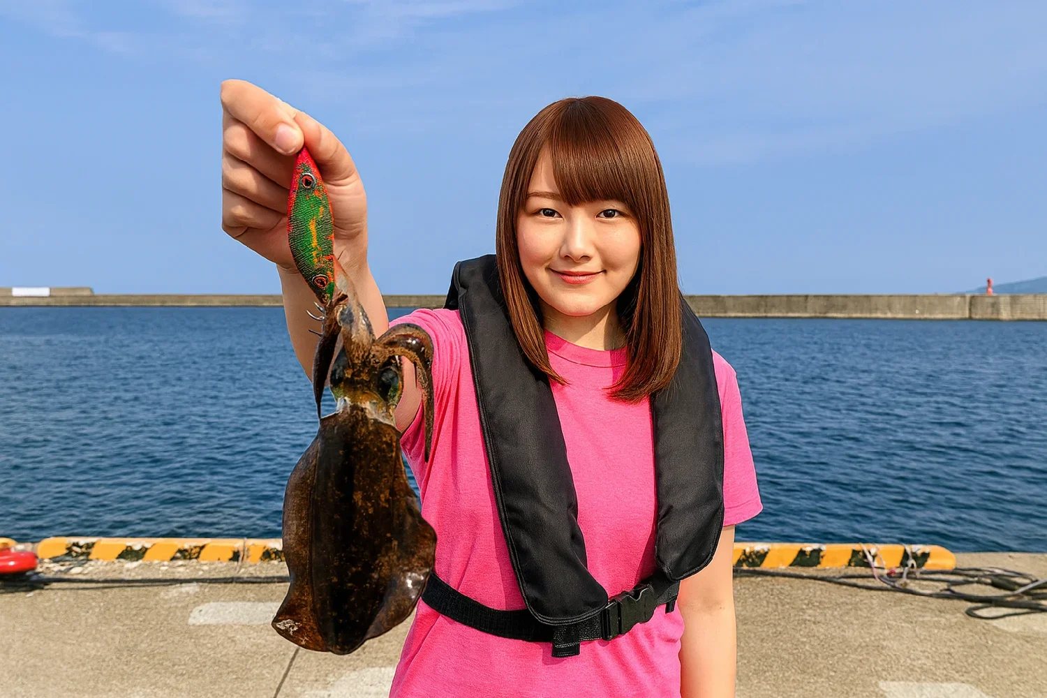 佐渡島でアオリイカの釣果を得た山際