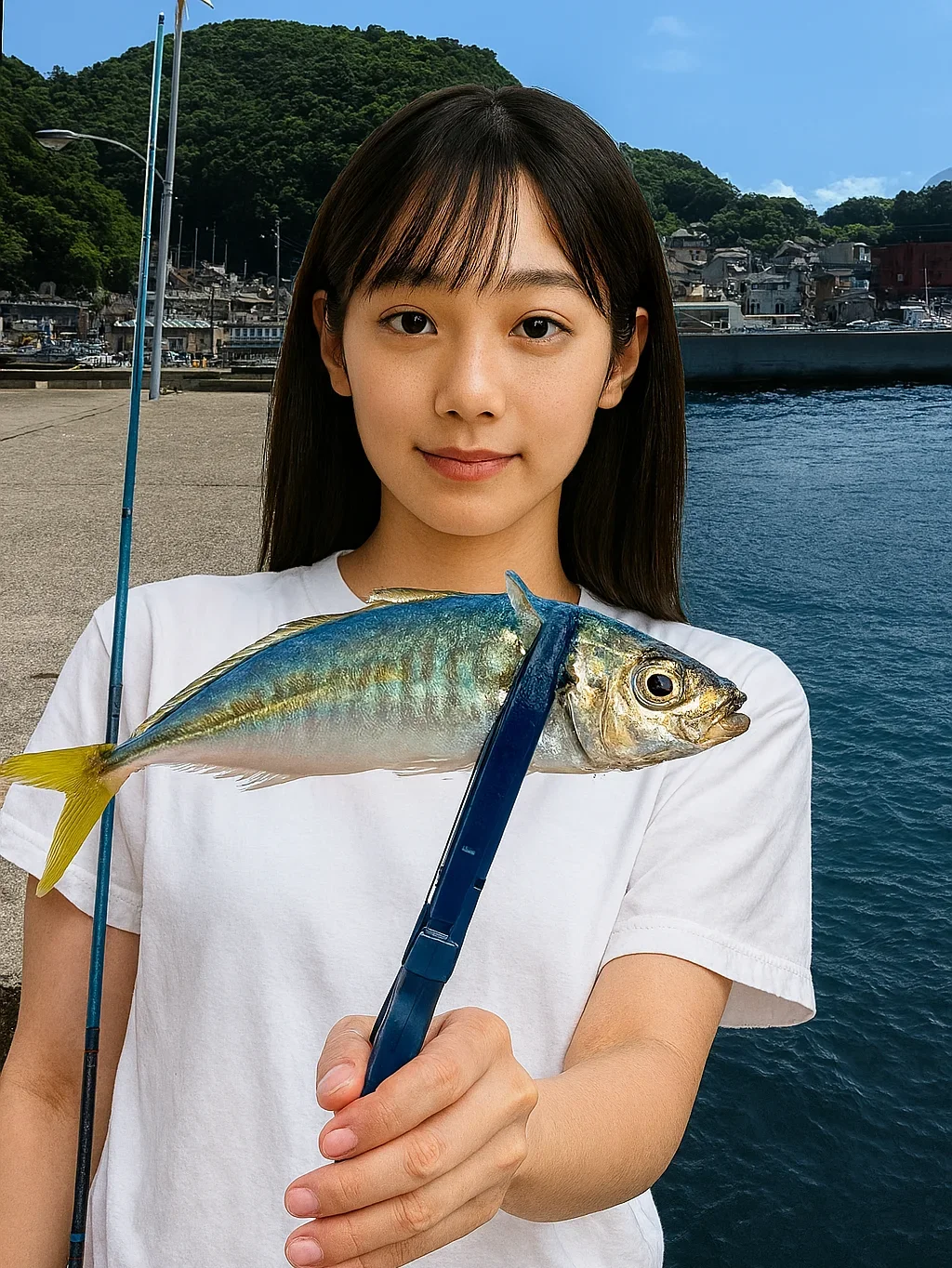 青海島でアジを釣る国生