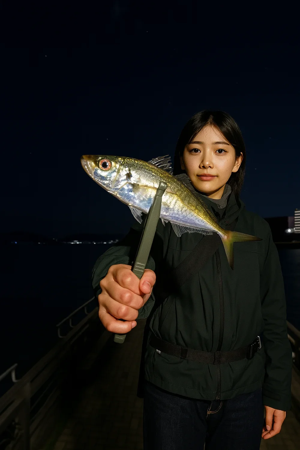 あるかぽーとでアジを釣る森永