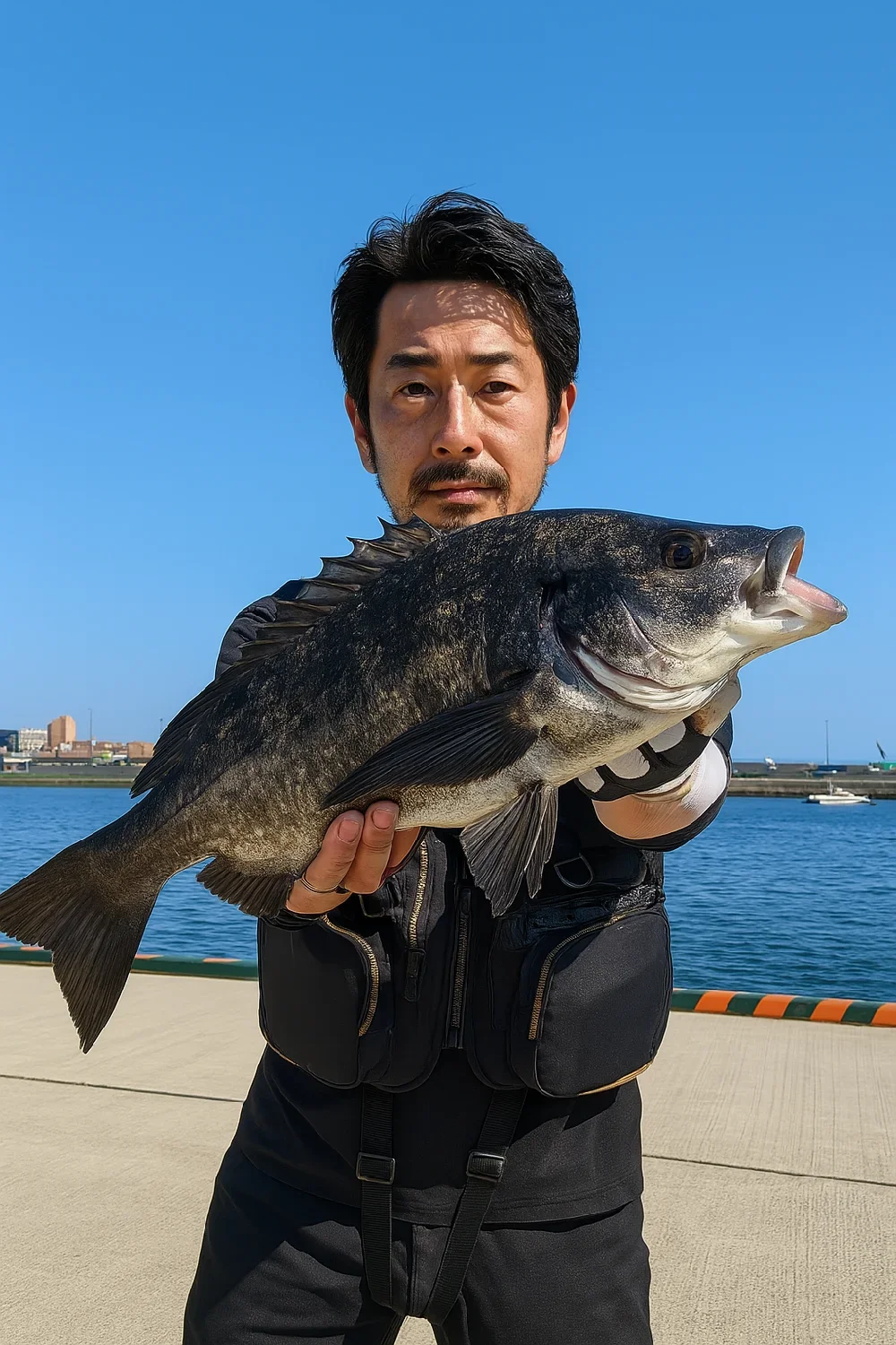 宇部港でチヌを釣る佐々木