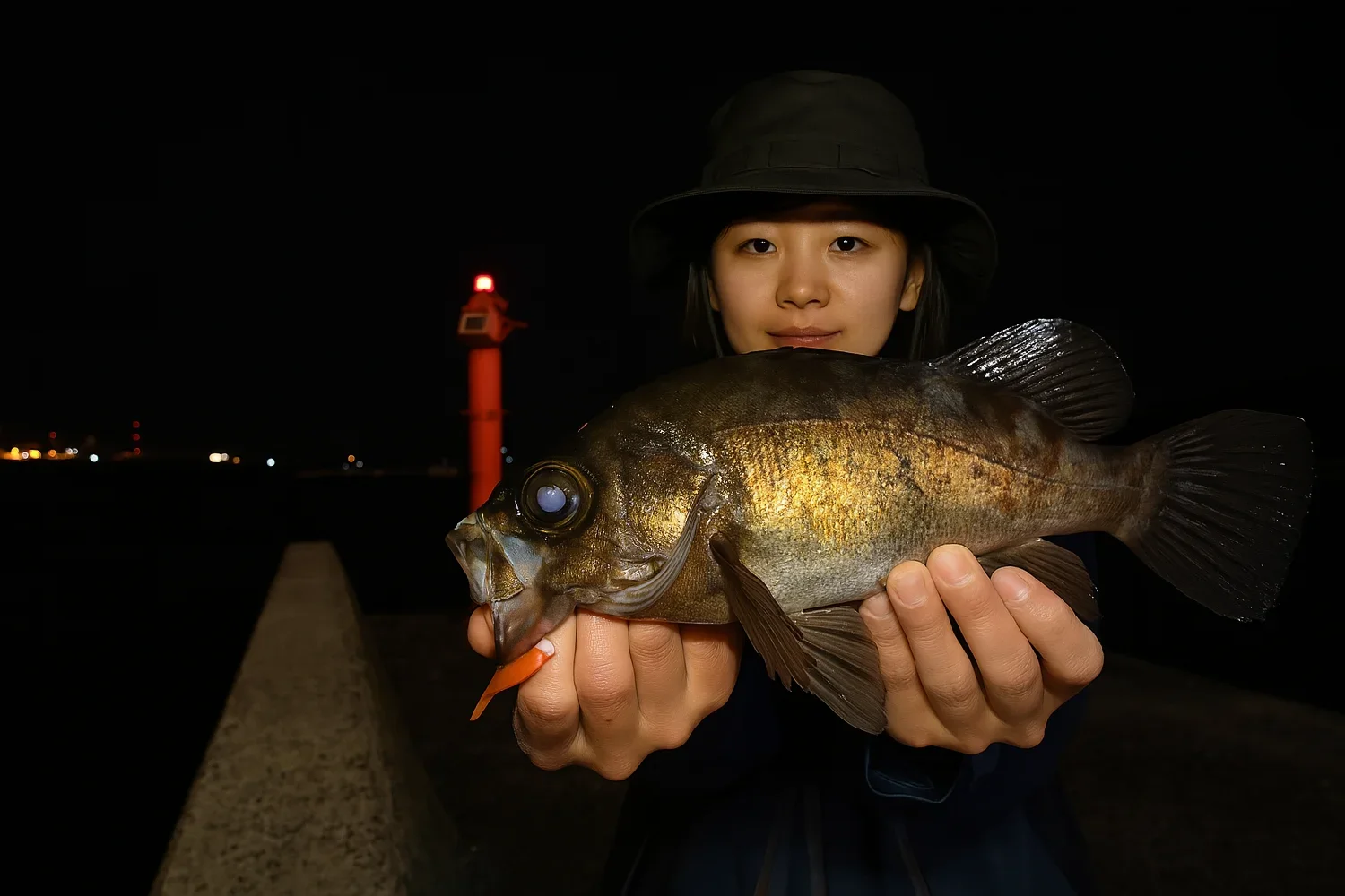 サノヤスドックでメバル釣る森永