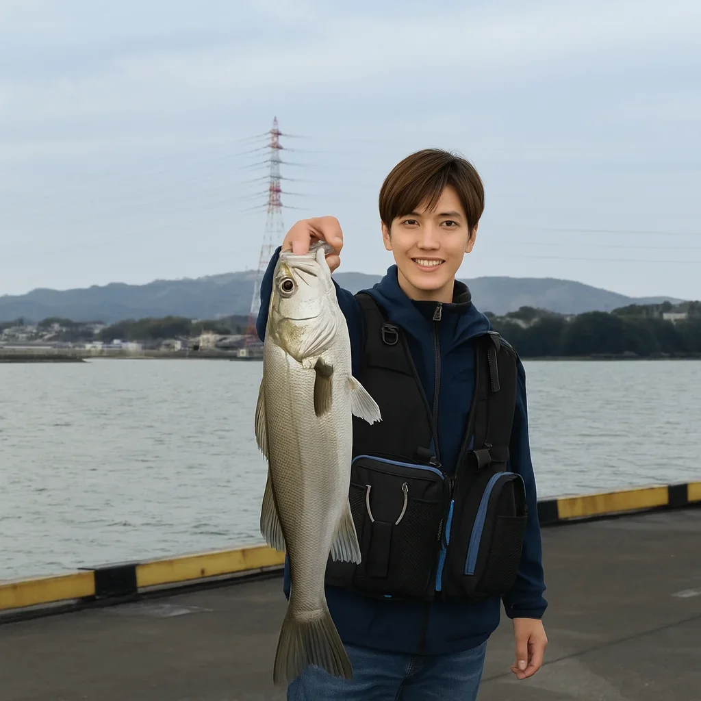 玉島E地区でシーバスを釣る久良木