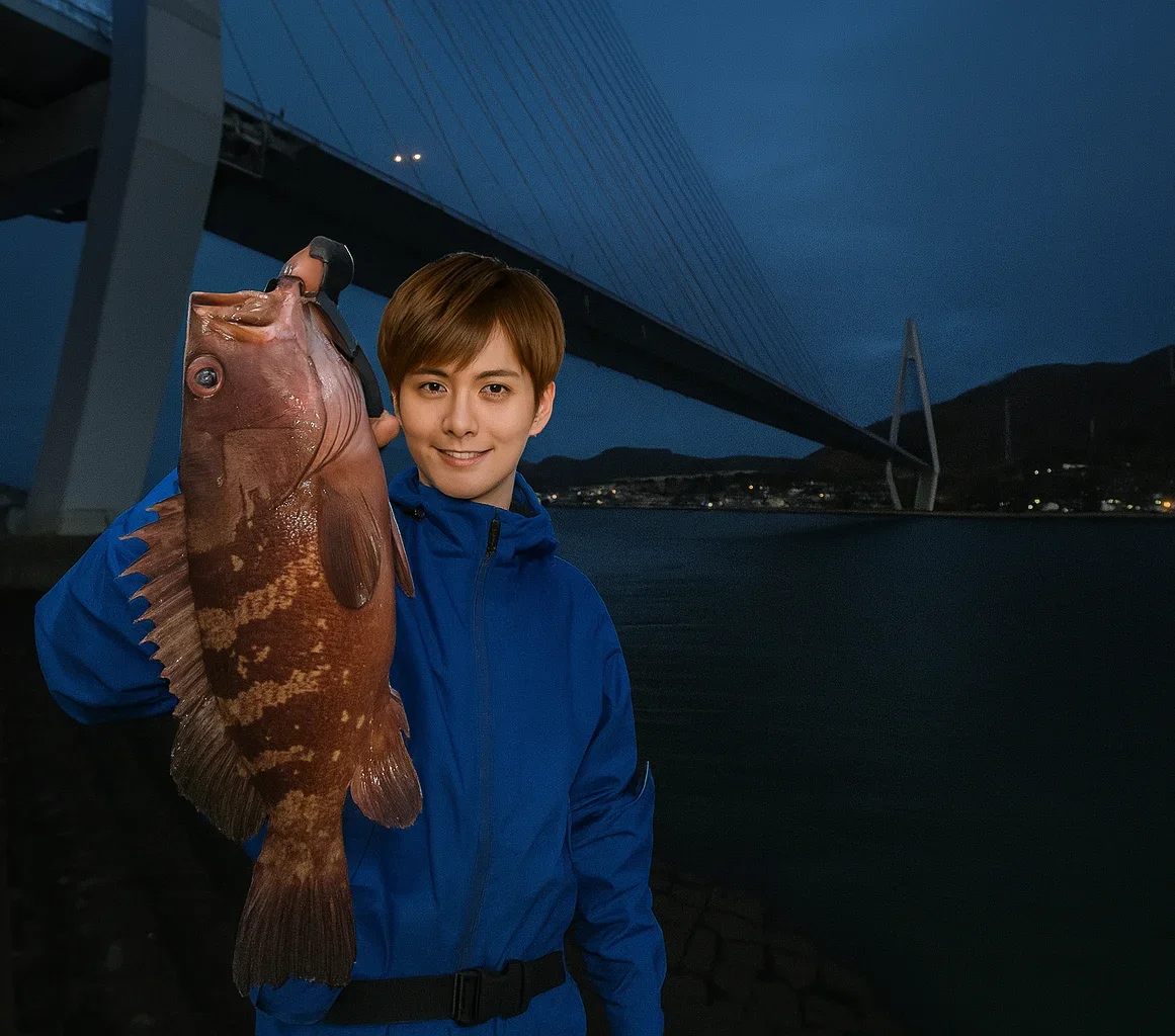 生口島でアコウを釣る久良木