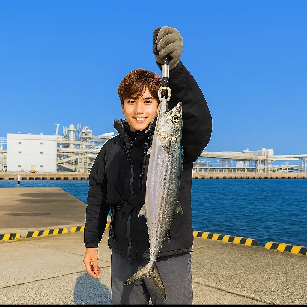 三隅港でサゴシを釣る久良木