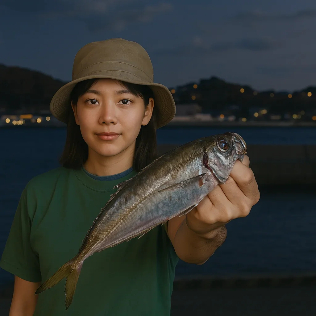 上関港でアジを釣る森永
