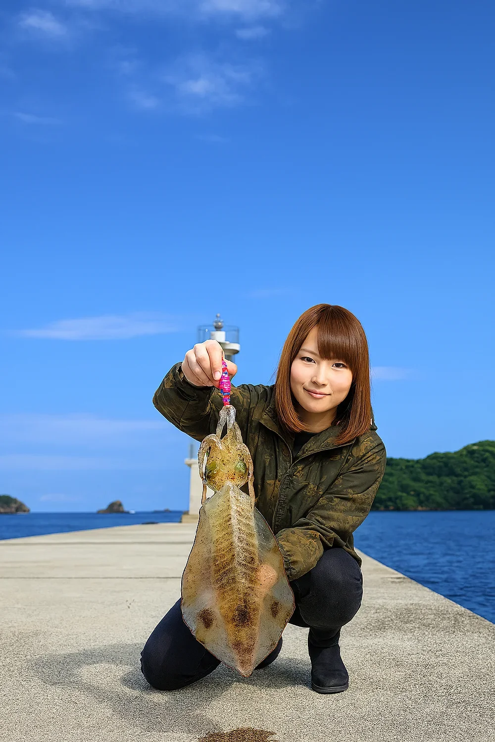 野井漁港でアオリイカを釣る山際