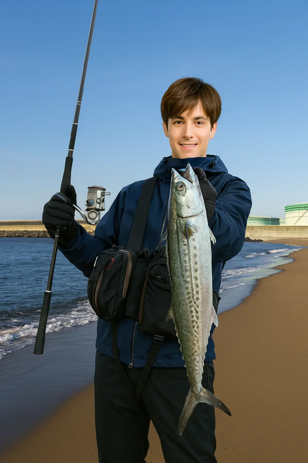 三里浜でサゴシの釣果を得た久良木