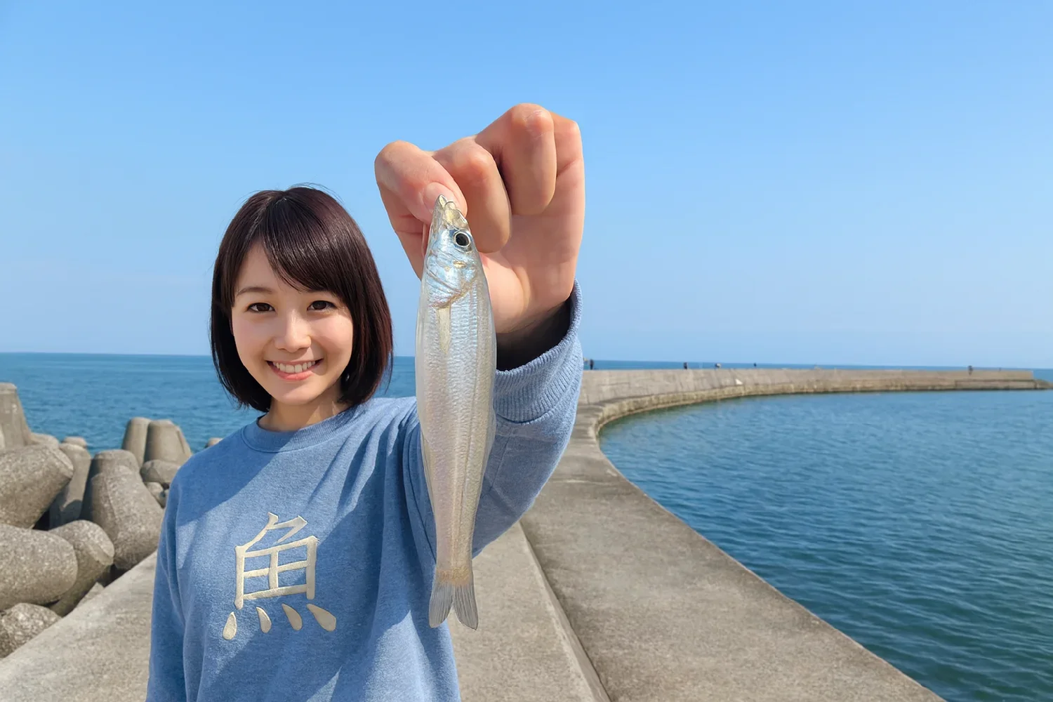 雨晴マリーナでキスの釣果を得た西岡