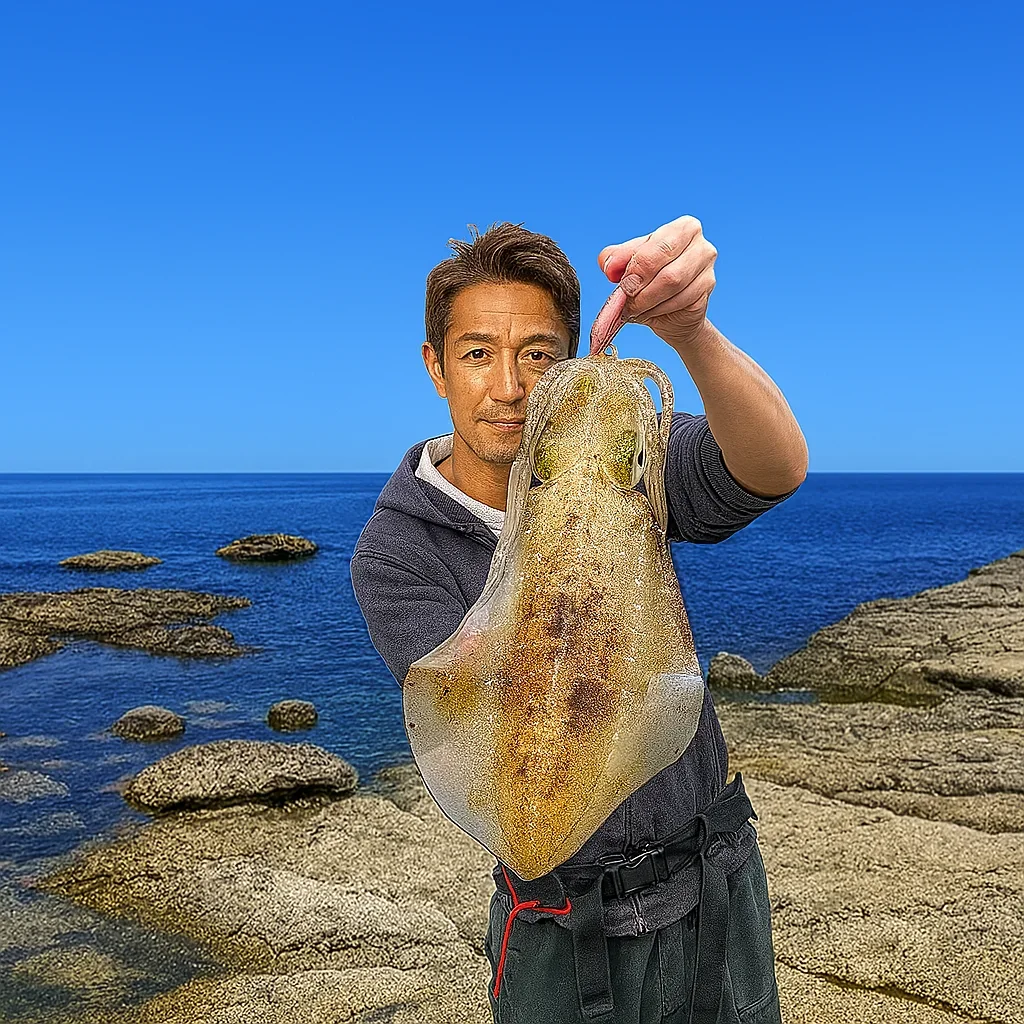 間人城島公園でアオリイカの釣果を得た亀岡