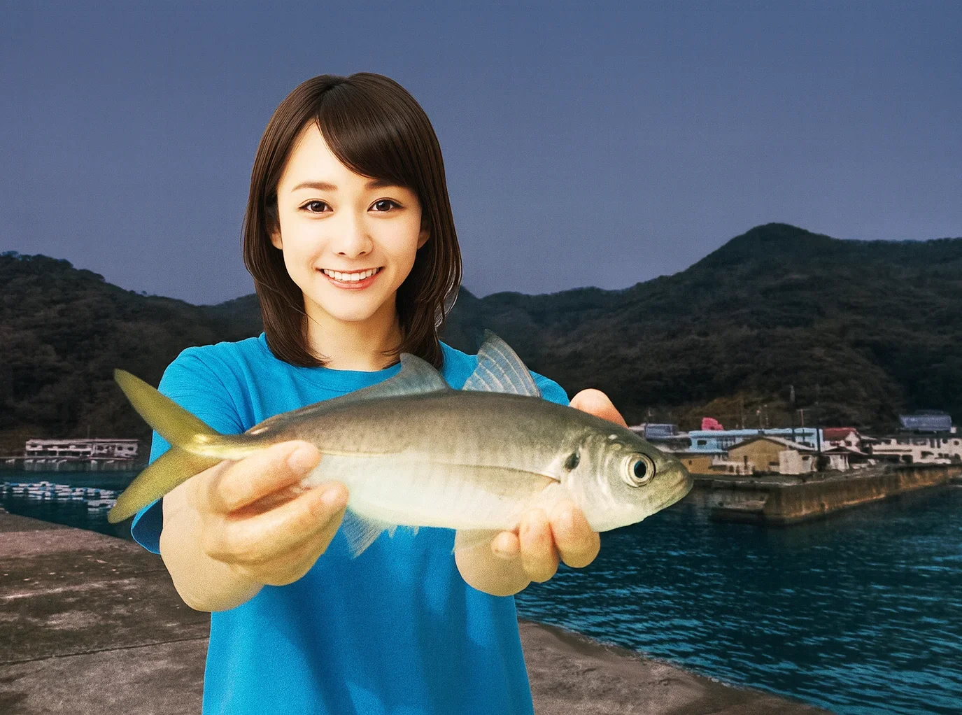 世久見漁港でアジの釣果を得た西岡