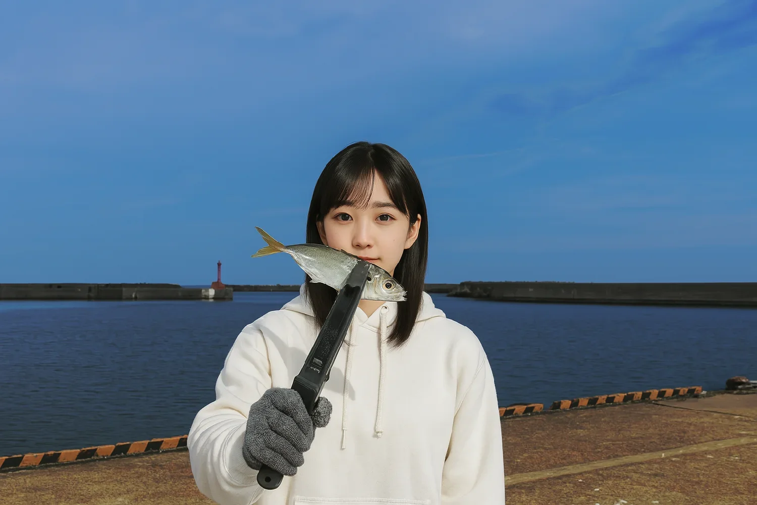 橋立漁港でアジの釣果を得た国生