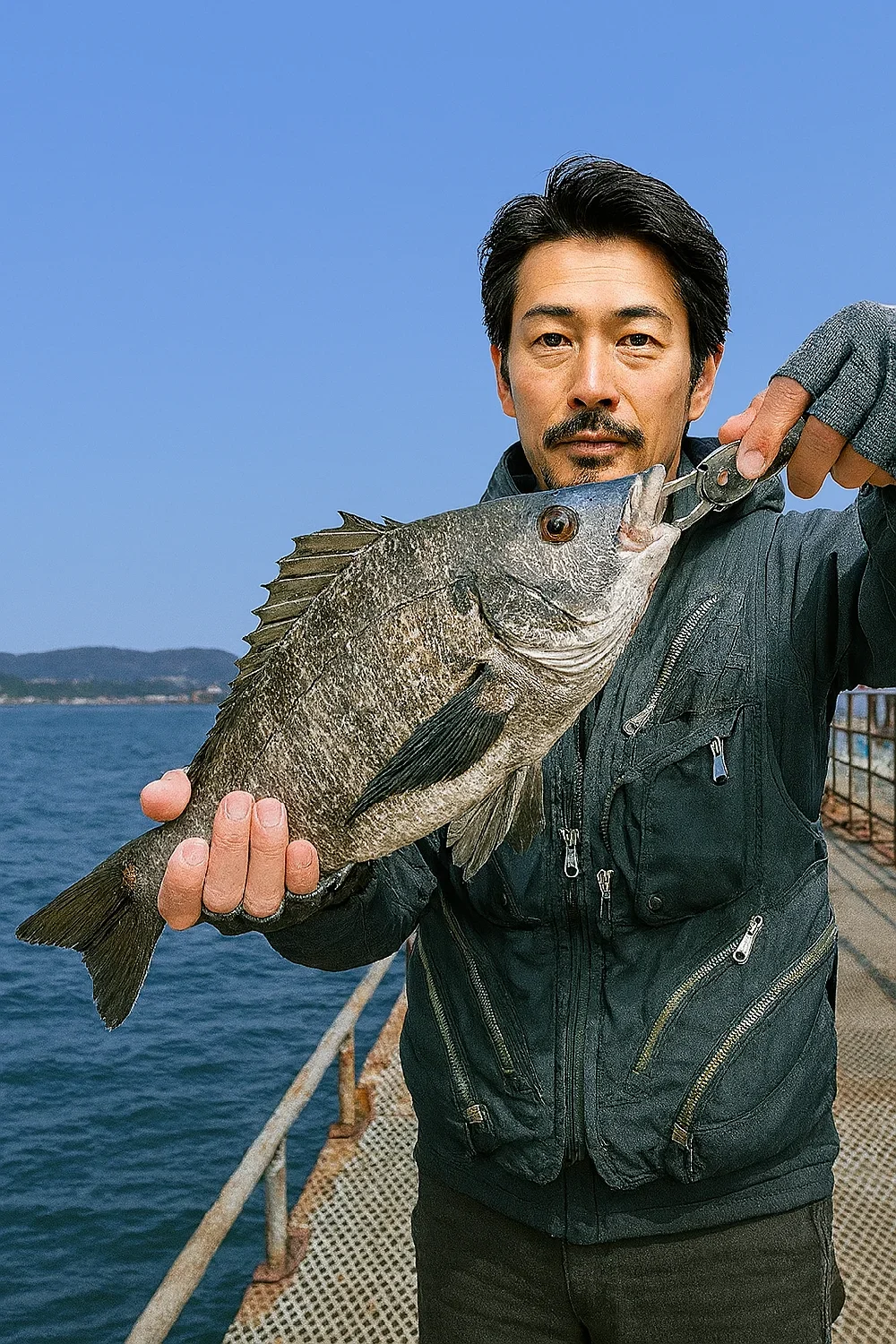 下関フィッシングパークでチヌを釣る佐々木