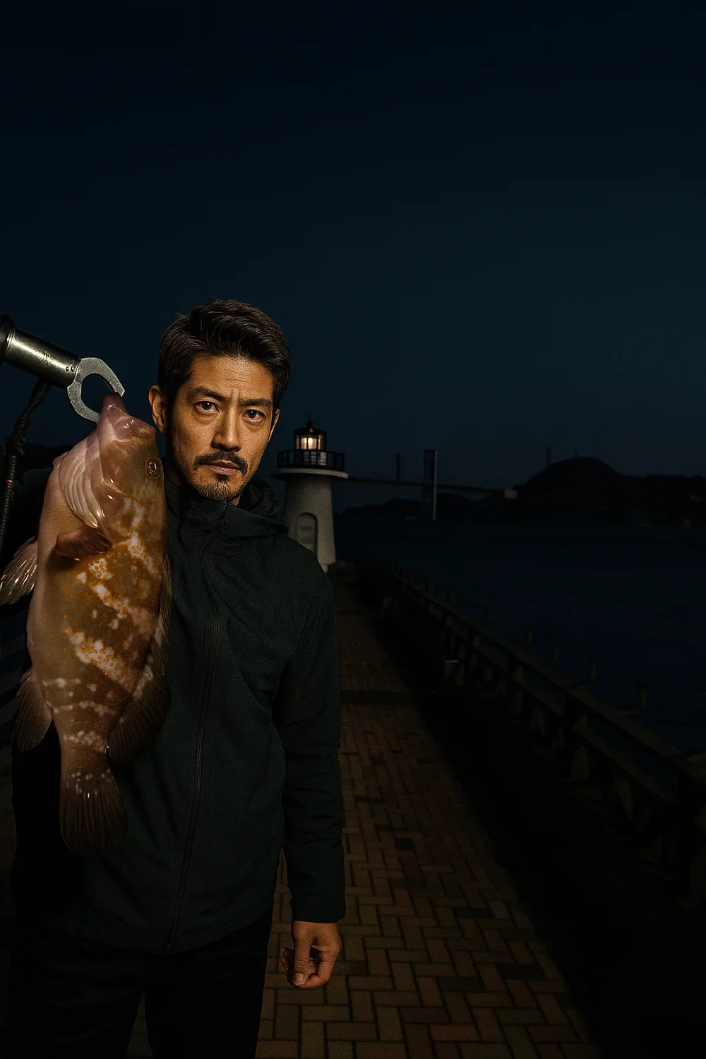 あるかぽーとでアコウを釣る広岡