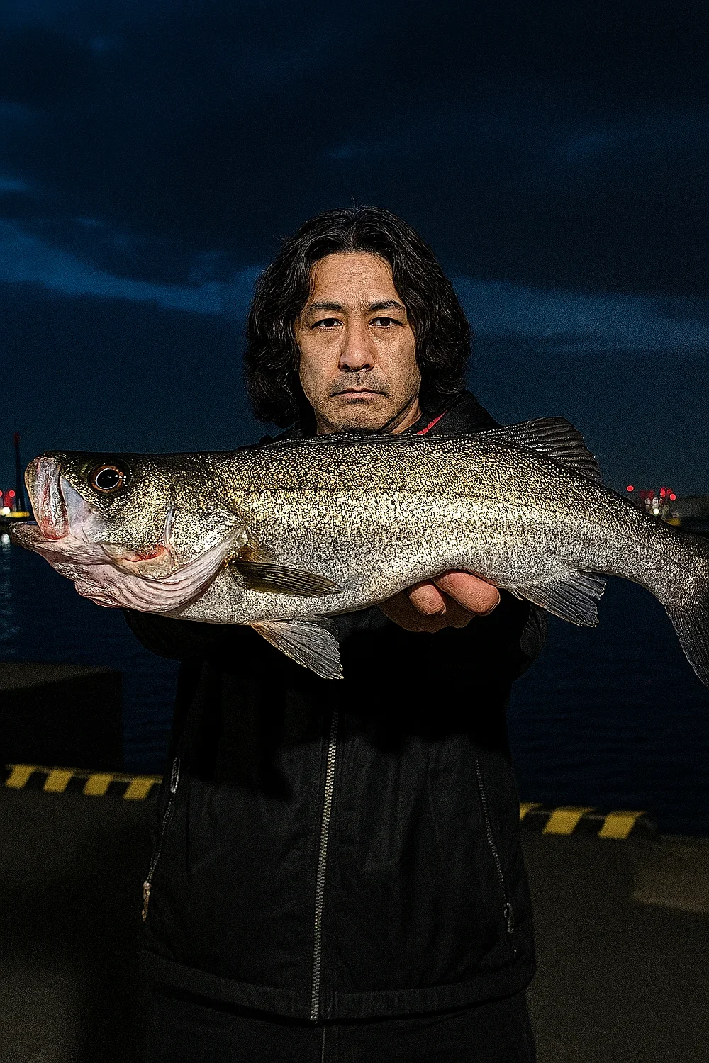 宇部港でシーバスを釣る岸本
