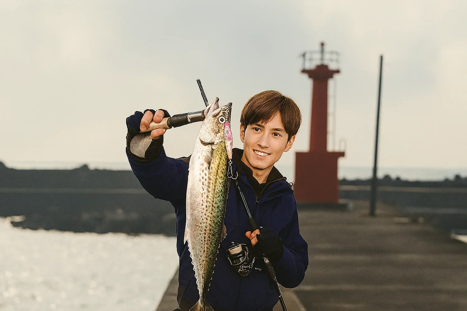 大社築港でサゴシを釣る久良木