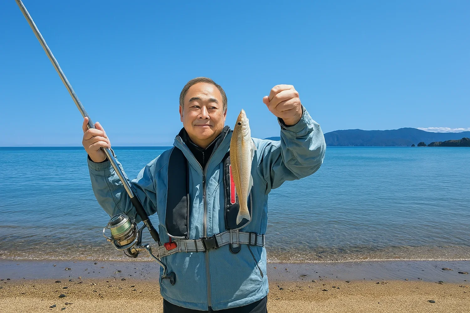 周防大島でキスを釣る持田
