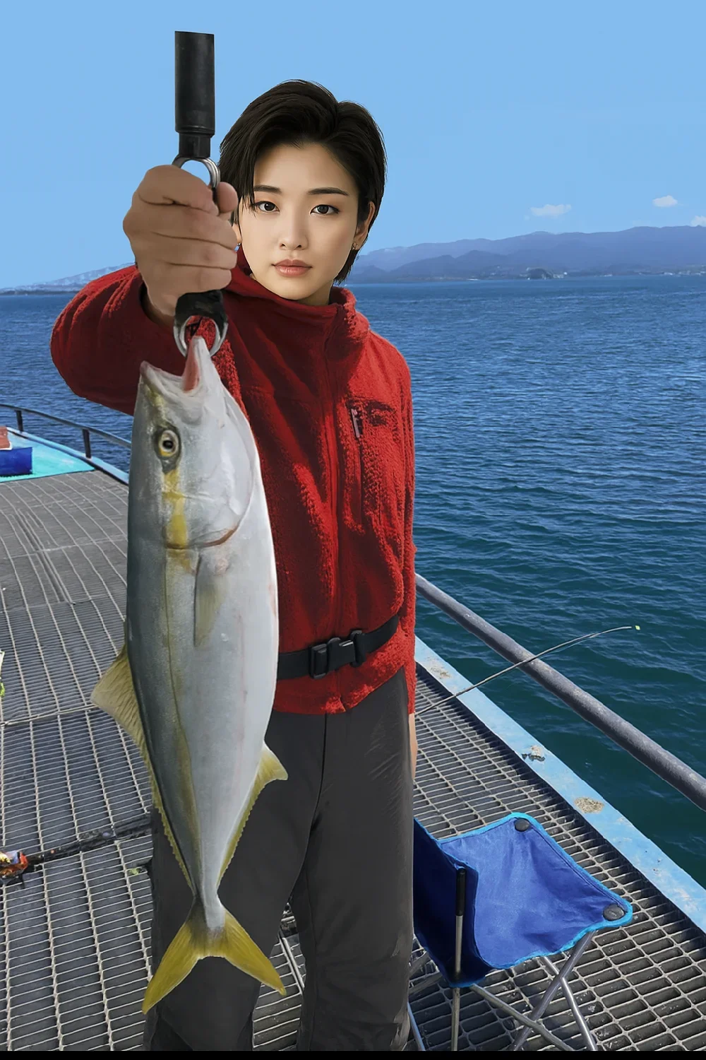 あかぐり海釣公園でハマチの釣果を得た佐伯