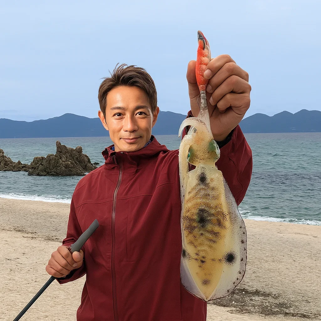 気比の松原でアオリイカの釣果を得た亀岡