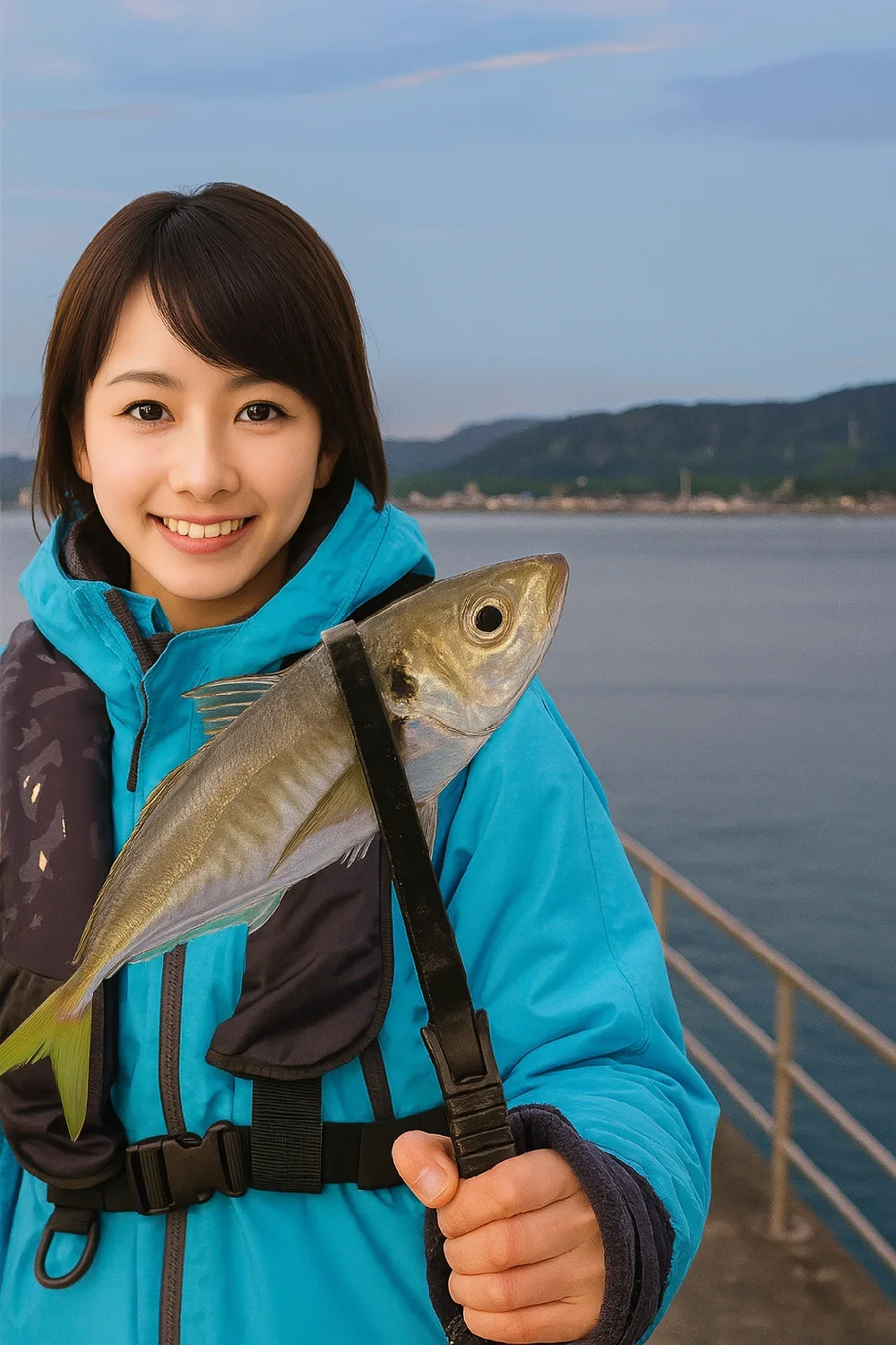 フィッシングパーク光でアジを釣る西岡