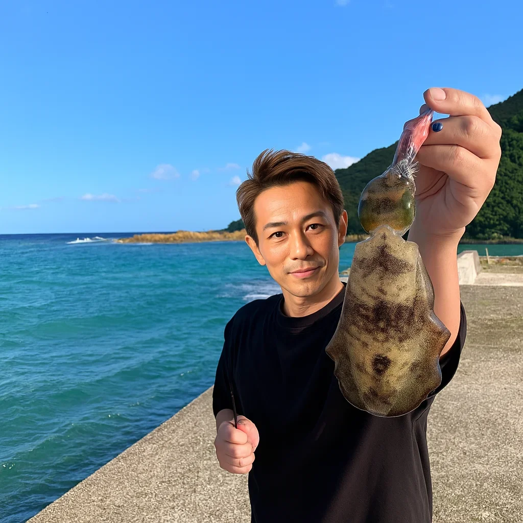 田井漁港でアオリイカの釣果を得た亀岡