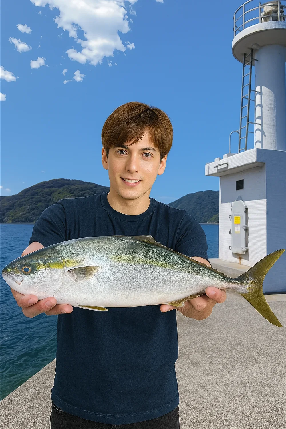 音海大波止でハマチの釣果を得た久良木