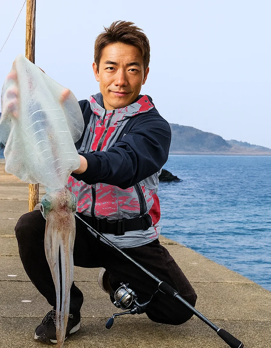 角島でアオリイカを釣る亀岡