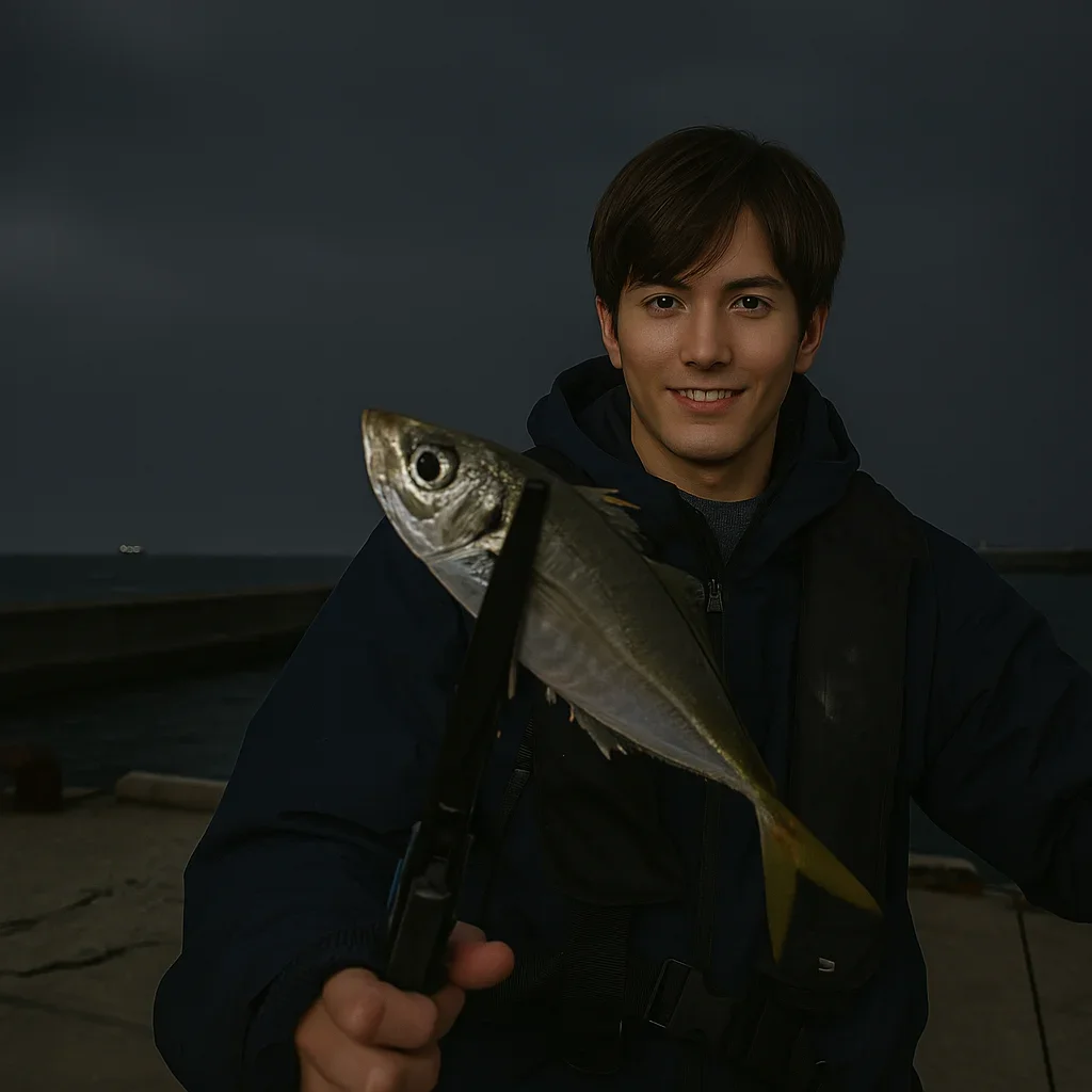 彦島でアジを釣る久良木