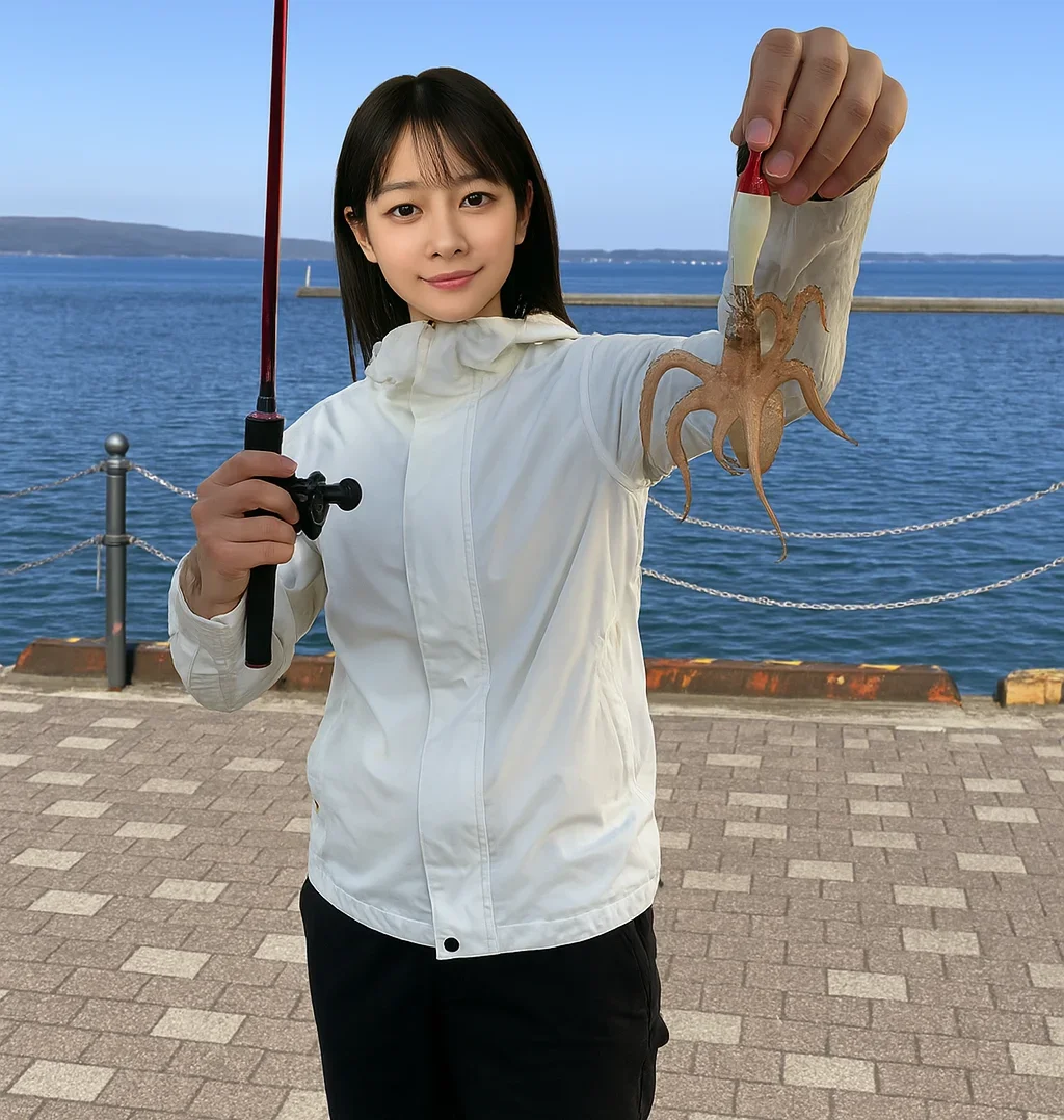 七尾港でイイダコの釣果を得た国生