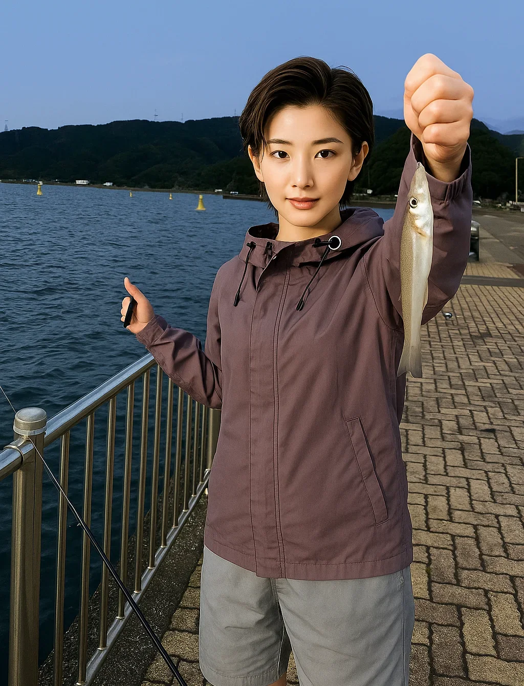 敦賀新港でキスの釣果を得た佐伯