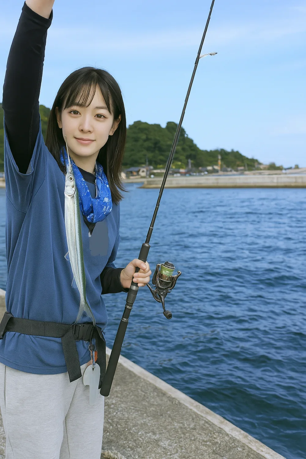 周防大島でサヨリを釣る国生