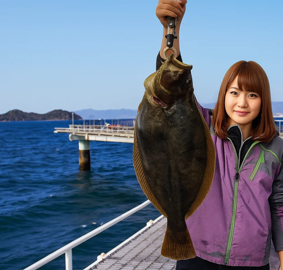 フィッシングパーク光でヒラメを釣る山際